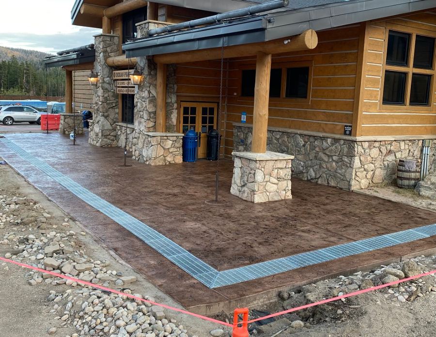 Stamped concrete at Eldora Mountain stamped concrete, stamped concrete project, decorative concrete, stamped project, eldora colorado