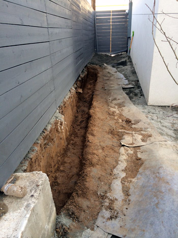 retaining wall dig out